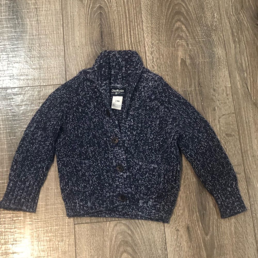 Baby OshKosh B'gosh Sweater Size 24m Navy Knit Kids Cardigan